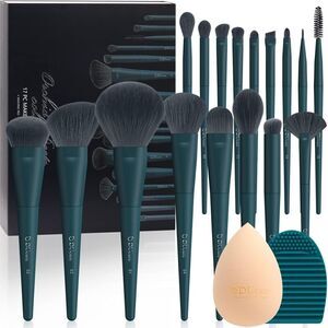 DUcare 17pcs Professional Brushes With 1pc Cleaning Mat And 1pc Makeup Sponge